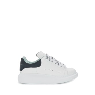 ALEXANDER MCQUEEN Sneakers Oversize Bianche Donna Con Spoiler In Camoscio Antracite e Verde Menta