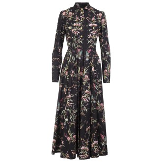 GIAMBATTISTA VALLI Abito Longuette Nero Con Stampa Floreale