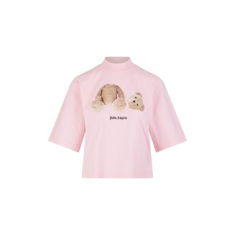 PALM ANGELS T-Shirt Corta Rosa Donna Con Stampa Bear