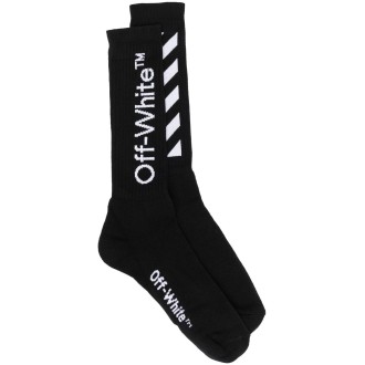 OFF-WHITE Calzini Lunghi Diag Helvetica Neri Donna