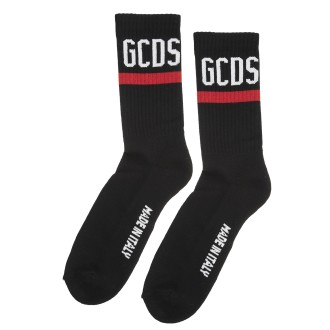 GCDS Calzini Unisex Neri Con Logo GCDS