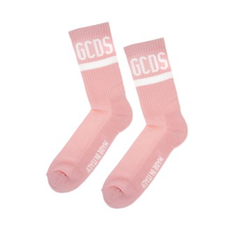 GCDS Calzini Unisex Rosa Con Logo GCDS