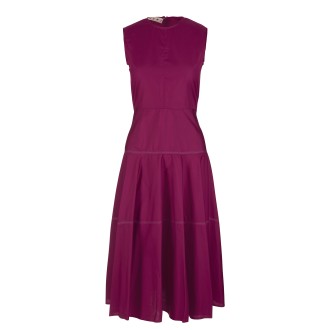 MARNI Abito Midi In Popeline Di Cotone Magenta