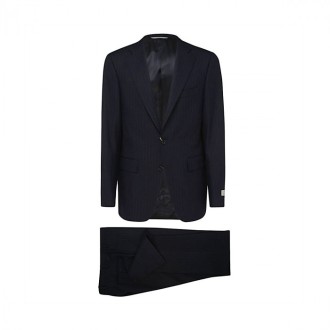 Canali - Blue Pinstripe Wool Suit