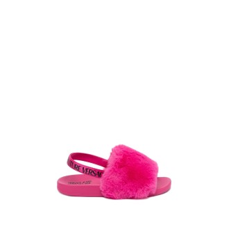 Versace Jeans Couture Synthetic Fur Sandals