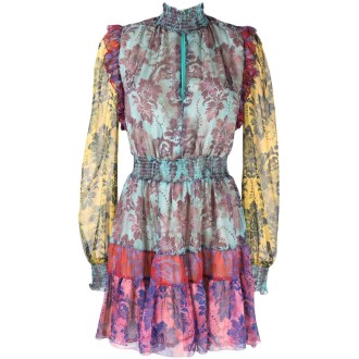 Versace Jeans Couture Chiffon Tapestry Print Dress