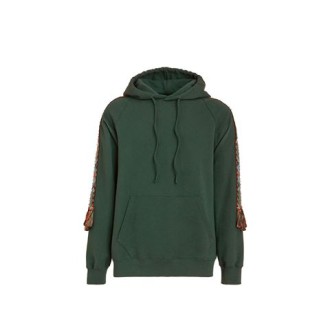 FELPA CON CAPPUCCIO E NASTRI JACQUARD