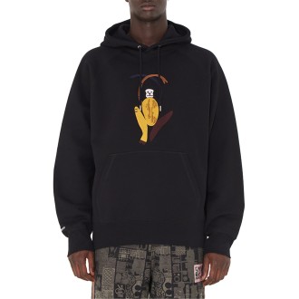 FRED YELLOW MONKEY HOODIE BLACK