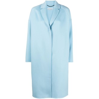 STELLA MC CARTNEY cappotto oversize monopetto in lana celeste