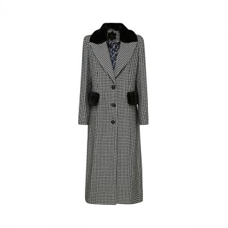 Mouche - Black And White Wool Blend Coat