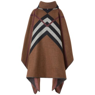Burberry `Wootton` Checked Cape