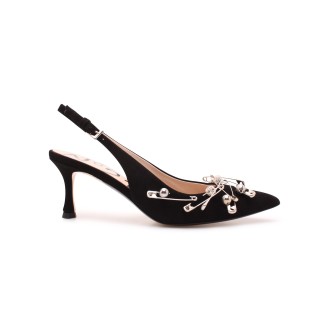 N.21 Brooches and Beads Embellished Slingback 40