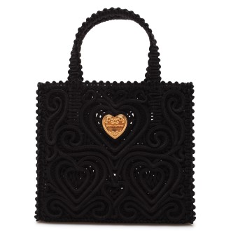 Dolce & Gabbana Cordonetto Embroidery Cotton Tote Bag U