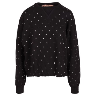 N.21 Crystal Decoration Cotton Sweatshirt M