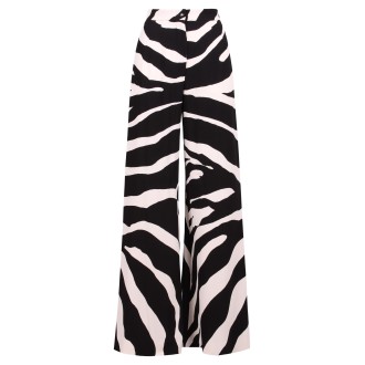 Dolce & Gabbana Zebra Print Flared Viscose Trousers 40