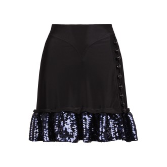 Paco Rabanne Short Skirt With Sequin Ruffle 38