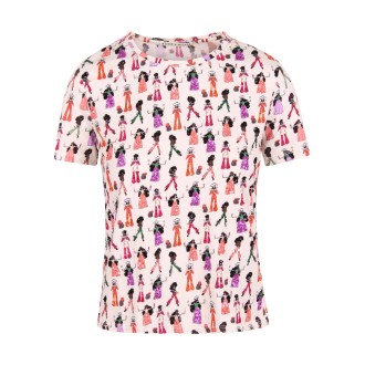 Alice Olivia All-Over Graphic Print T-Shirt L