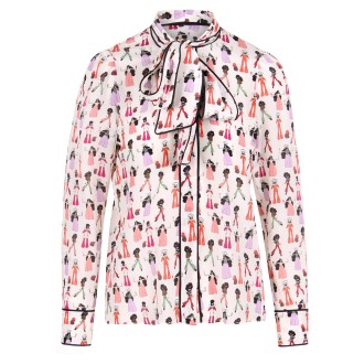 Alice Olivia 'Jeannie' Bow Collar Shirt L