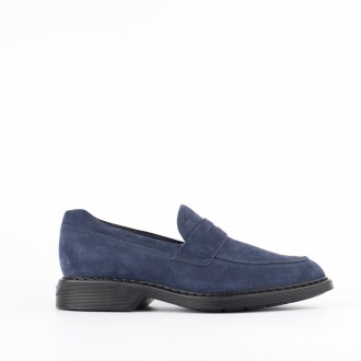 Mocassino in camoscio blu