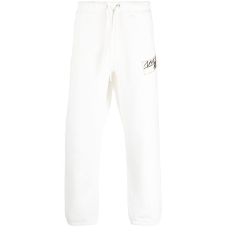 MONCLER 1952 pantaloni sportivi in cotone bianco con logo Moncler Genius nero