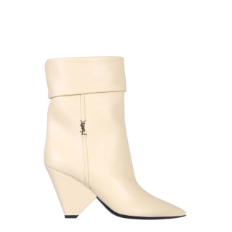saint laurent niki monogram logo ankle boots