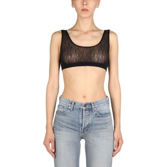 saint laurent bralette with monogram logo