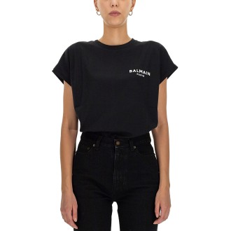 balmain flocked logo t-shirt