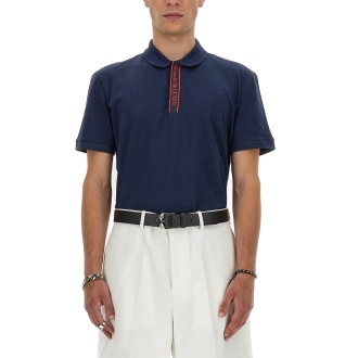 alexander mcqueen polo shirt with selvedge logo band