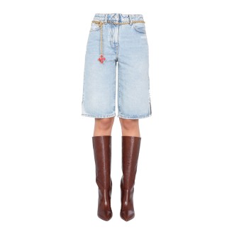 off-white bermuda with logo print