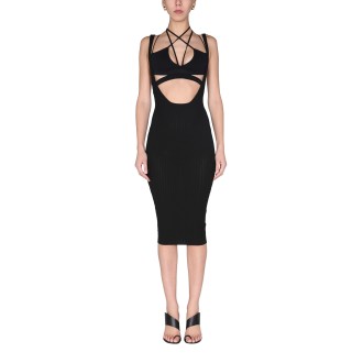 andreadamo ribbed skirt with straps