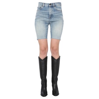 saint laurent vintage cotton denim shorts
