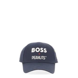 boss x peanuts baseball hat with logo