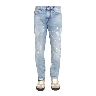 off-white skinny fit jeans