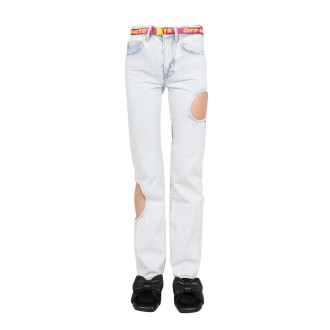 off-white hole baggy jeans