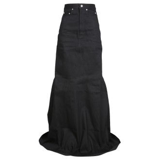 rick owens denim skirt