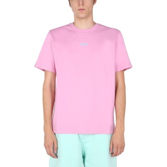 msgm t-shirt with lettering logo print