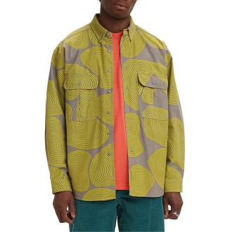 SKATE L/S WOVEN FLOATING IN SPACE GREEN