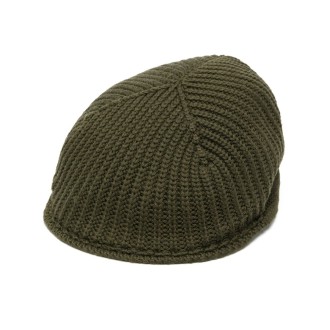 ALTEA cappello modello coppola in lana a coste verde militare