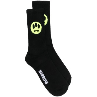 BARROW Calzini Unisex Neri Con Logo Intarsiato