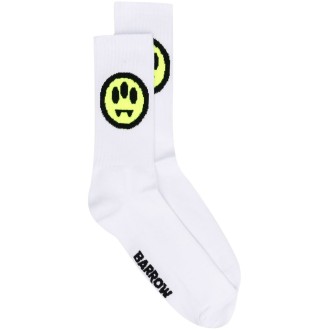 BARROW Calzini Unisex Bianchi Con Logo Intarsiato