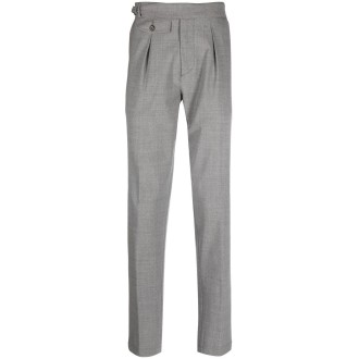 ELEVENTY pantalone grigio in lana con gamba affusolata e pinces