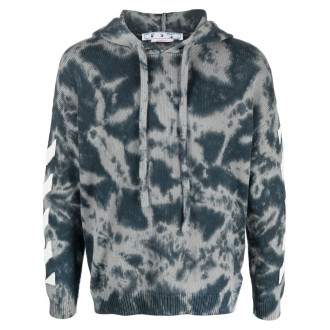 Off White `Diag Arrow Tie Dye` Knit Hoodie