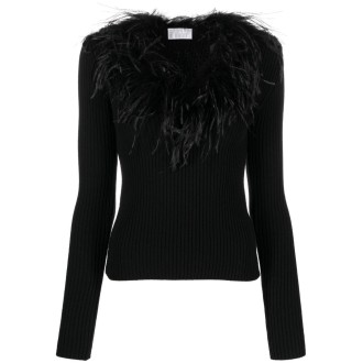 Giuseppe di Morabito Knit Top With Feathers