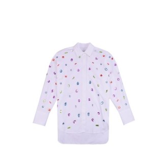 CAMICIA IN POPELINE CON DECORAZIONE