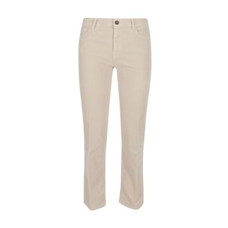 Pantalone di Mason's, da donna, colore crema. Modello a trombetta, chiusura con bottone e zip. Passanti per cintura alla vita. Vestibilità regolare. 