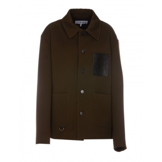 Loewe - Olive Green Wool And Leather Casual Jacket