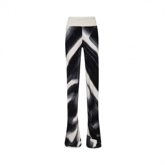 Rick Owens - Black And White Viscose And Silk Blend Pants