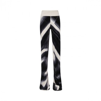 Rick Owens - Black And White Viscose And Silk Blend Pants