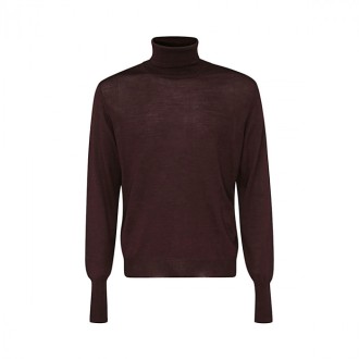 Ma Ry Ya - Bordeaux Wool And Silk Blend Roll Neck Jumper