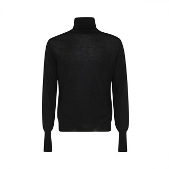 Ma Ry Ya - Black Wool And Silk Blend Roll Neck Sweater